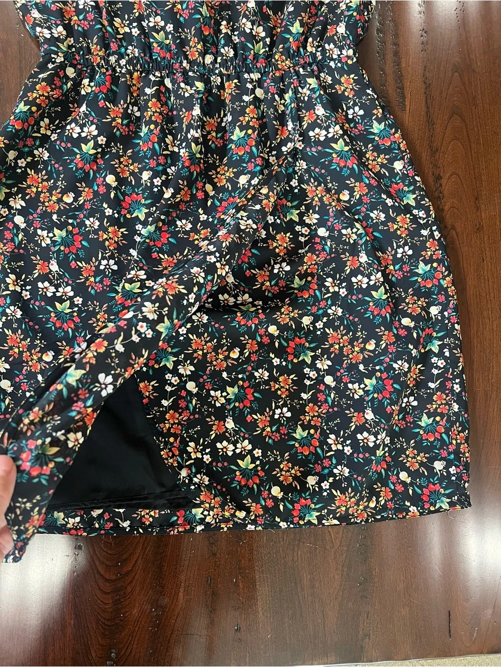 J. Crew Mercantile Black Floral Dress